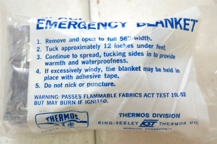THERMOS サーモス Space Brand 70's デッドストック ヴィンテージ アルミブランケット 防災 キャンプ アウトドア USA