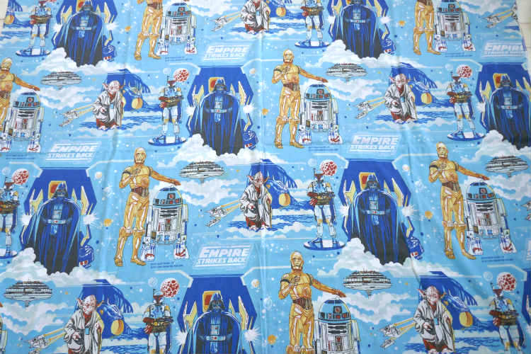 STAR WARS スターウォーズ Empire Strikes Back アメコミ ダースベイダー ヨーダ C-3PO R2-D2 70's ヴィンテージ ユーズドシーツ (フラットタイプ) USA