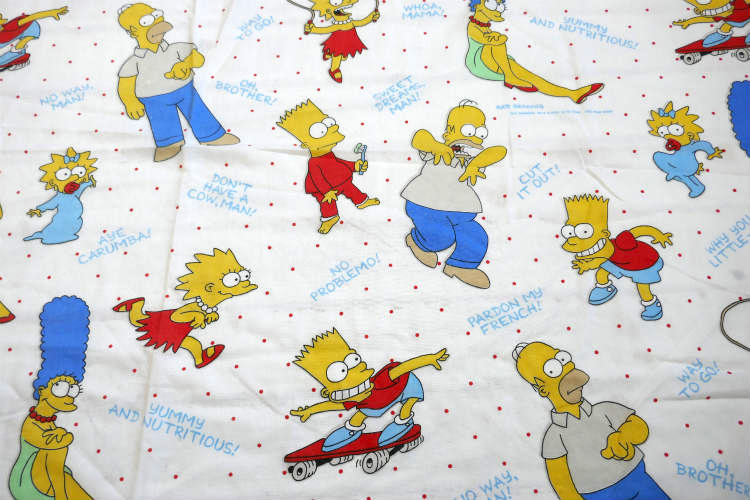 The Simpsons シンプソンズ  アメコミ ホーマー バート キャラクター ヴィンテージ ユーズドシーツ (ボックスタイプ) USA