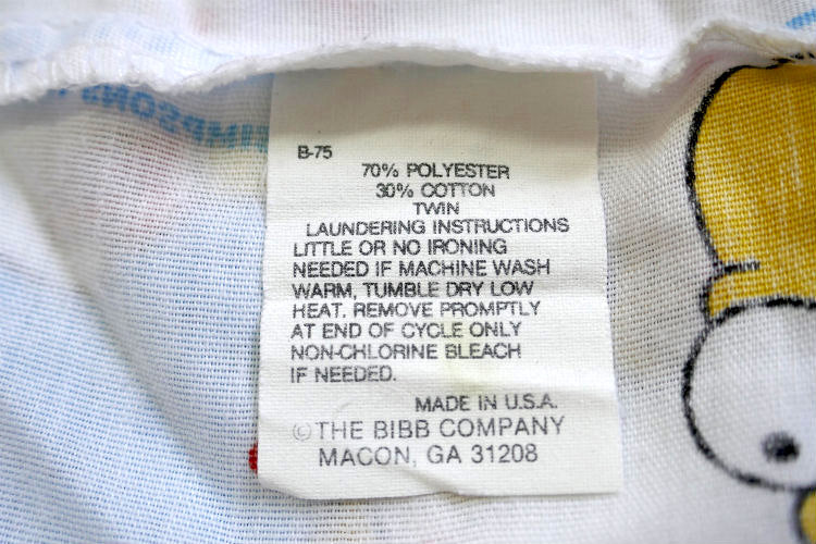 The Simpsons シンプソンズ  アメコミ ホーマー バート キャラクター ヴィンテージ ユーズドシーツ (ボックスタイプ) USA