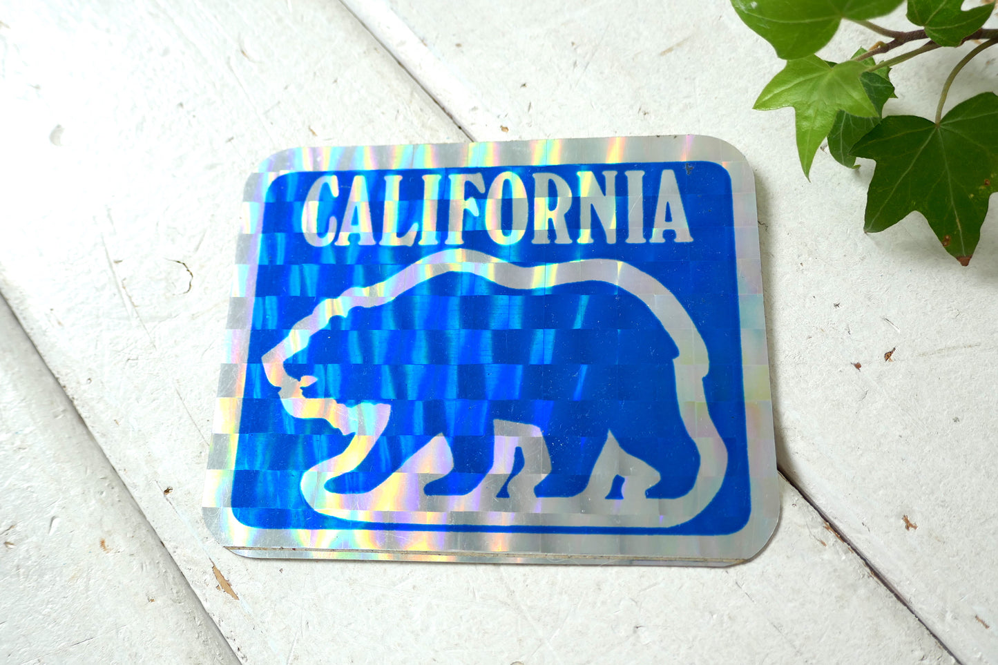 CALIFORNIA カリフォルニア グリズリー ビンテージ ラメ ピカピカ 青 ブルー シルバー ステッカー