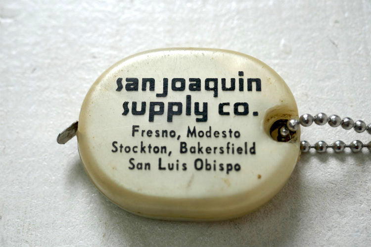 KNAPP San Joaquin Supply Co アドバタイジング カリフォルニア  ヴィンテージ デッドストック メジャー付き キーホルダー