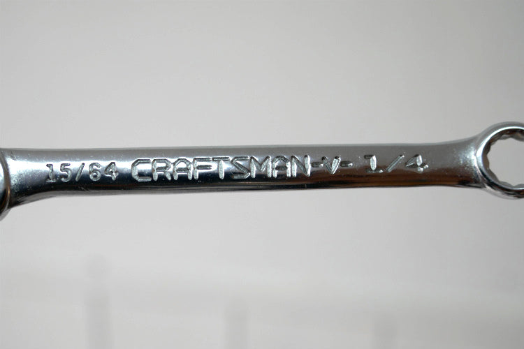 CRAFTSMAN クラフトマン 15/64 CRAFTSMAN-V- 1/4 ヴィンテージ レンチ スパナ 工具 コンビネーションレンチ USA