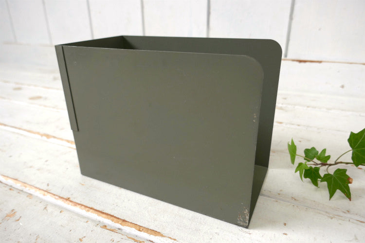 USA インダストリアル 工業系 メタル製 ヴィンテージ 引き出し ブックスタンド 本立て 文房具 オフィス雑貨