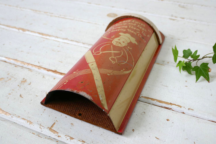 OLD シェフ 木製 ティン製 1940~1950s ヴィンテージ キッチン ナイフホルダー 包丁スタンド USA