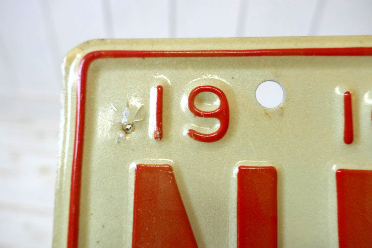 1974s US ミネソタ NK 6430 ビンテージ アメ車 ナンバープレート カーライセンスプレート 2枚セット 自動車　看板