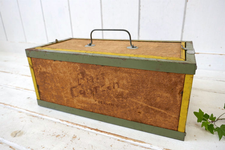 OBERLIN Bait Canteen 60's フィッシング コルク×メタル製 ヴィンテージ ベイトボックス 釣り道具 餌入れ タックルボックス 釣り道具 USA
