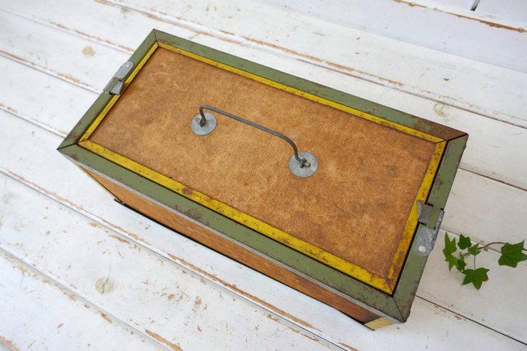 OBERLIN Bait Canteen 60's フィッシング コルク×メタル製 ヴィンテージ ベイトボックス 釣り道具 餌入れ タックルボックス 釣り道具 USA