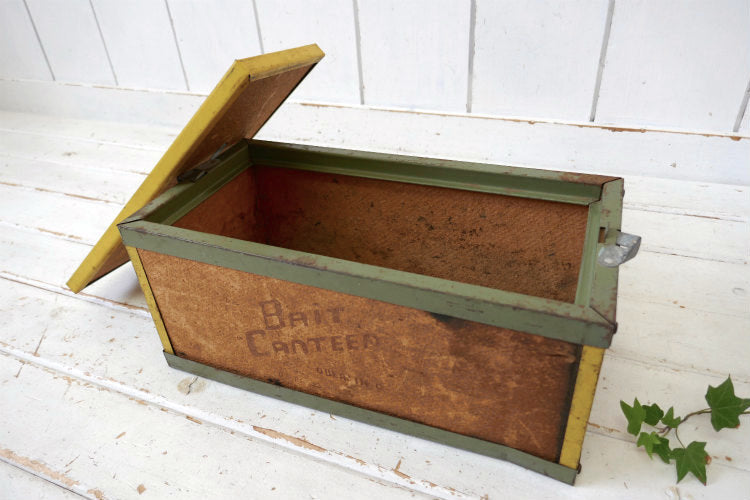 OBERLIN Bait Canteen 60's フィッシング コルク×メタル製 ヴィンテージ ベイトボックス 釣り道具 餌入れ タックルボックス 釣り道具 USA