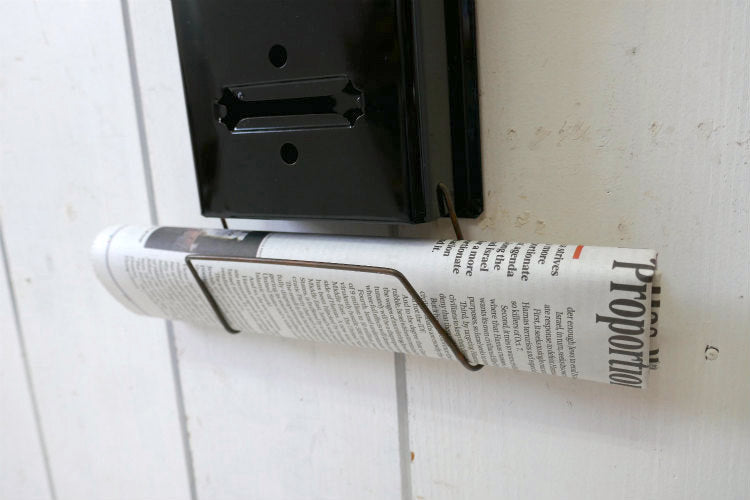 THE Fulton 鍵２本＆新聞受け付き ブラック エナメル デッドストック ヴィンテージ メールボックス 郵便受け ポスト USA