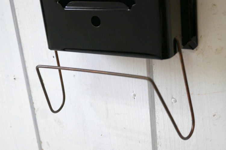 THE Fulton 鍵２本＆新聞受け付き ブラック エナメル デッドストック ヴィンテージ メールボックス 郵便受け ポスト USA