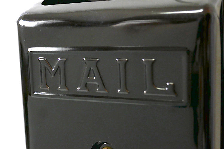 THE Fulton 鍵２本＆新聞受け付き ブラック エナメル デッドストック ヴィンテージ メールボックス 郵便受け ポスト USA