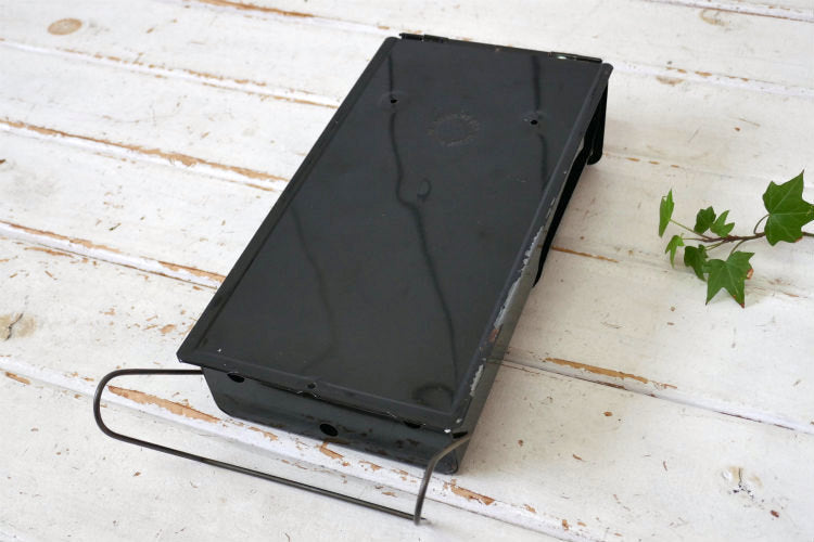 THE Fulton 鍵２本＆新聞受け付き ブラック エナメル デッドストック ヴィンテージ メールボックス 郵便受け ポスト USA