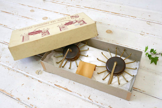 Ty Master ウッド×ゴールドメタル 回転式 ダブル デッドストック ヴィンテージ ネクタイホルダー ネクタイハンガー ミッドセンチュリー USA