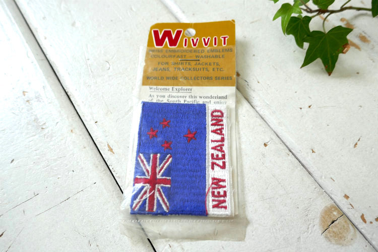NEW ZEALAND ニュージーランド1970's 国旗 WIVVIT ヴィンテージ ワッペン 刺繍 デッドストック パッケージ付き