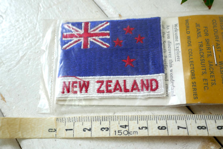 NEW ZEALAND ニュージーランド1970's 国旗 WIVVIT ヴィンテージ ワッペン 刺繍 デッドストック パッケージ付き