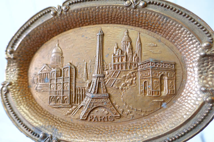 PARIS フランス パリ エッフェル塔 凱旋門 サンクレール寺院 ノートルダム大聖堂 モンサンミッシェル ヴィンテージ アシュトレイ  灰皿 トレイ