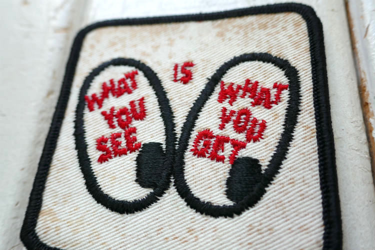 1970's WHAT YOU SEE IS WHAT YOU GET  ヴィンテージ ワッペン　刺繍 USA 表裏がない 見た通り
