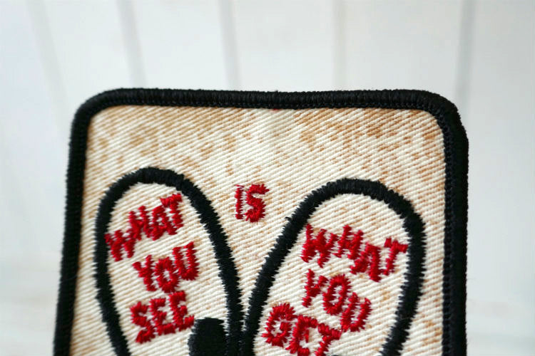 1970's WHAT YOU SEE IS WHAT YOU GET  ヴィンテージ ワッペン　刺繍 USA 表裏がない 見た通り