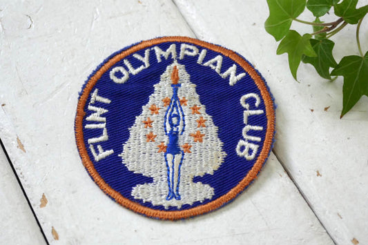 FLINT OLYMPIAN CLUB 聖火 1950~1960's ヴィンテージ ワッペン 刺繍 ファッション アクセサリー