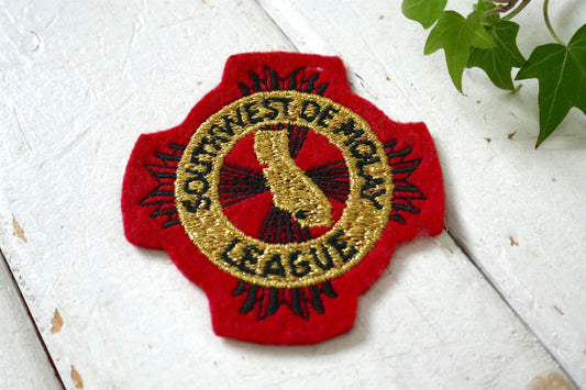 フリーメイソン SOUTHWEST DE MOLAY LEAGUE カリフォルニア 地図 デモレー・インターナショナル 友愛会 ヴィンテージ ワッペン 刺繍