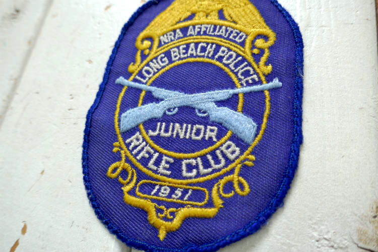 1951's NRA AFFILIATED LONG BEACH POLICE ロングビーチポリス ライフル ヴィンテージ ワッペン 刺繍