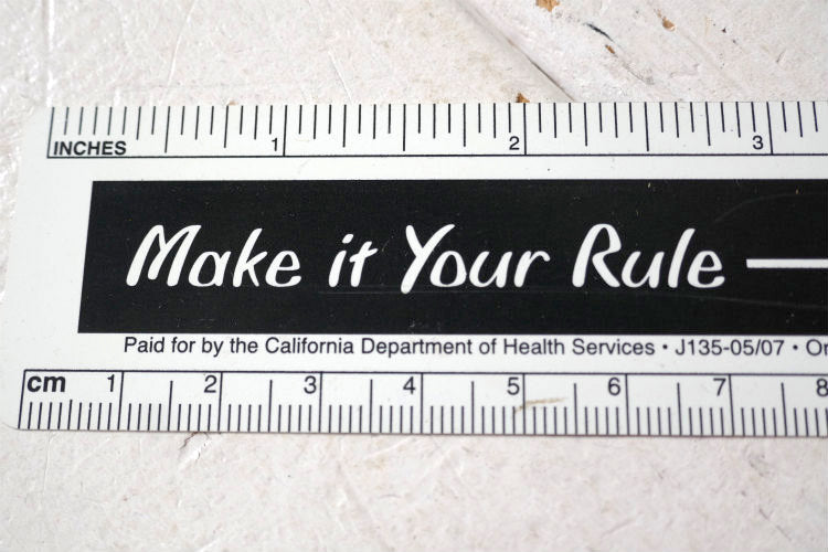 Make it Your Rule - Be Smoke-Free! タバコ 煙草をやめたい 禁煙グッズ NO SMOKING 肺画像 メッセージ付き　ルーラー　定規　USA