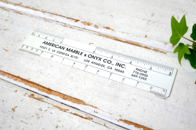 AMERICAN MARBLE&ONYX CO INC大理石 石材加工施工会社 アドバタイジング ヴィンテージ ルーラー　物さし USA