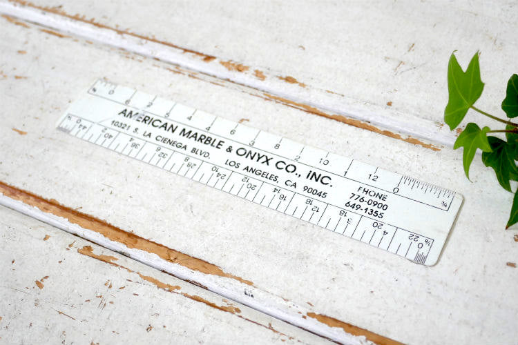 AMERICAN MARBLE&ONYX CO INC大理石 石材加工施工会社 アドバタイジング ヴィンテージ ルーラー　物さし USA