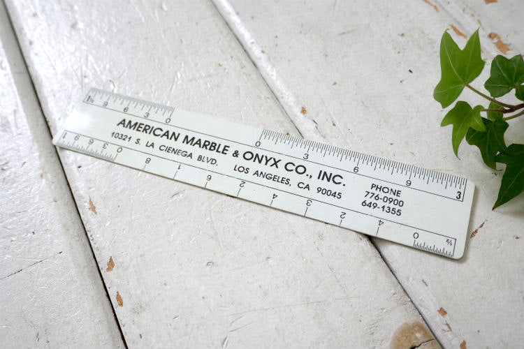 AMERICAN MARBLE&ONYX CO INC大理石 石材加工施工会社 アドバタイジング ヴィンテージ ルーラー　物さし USA