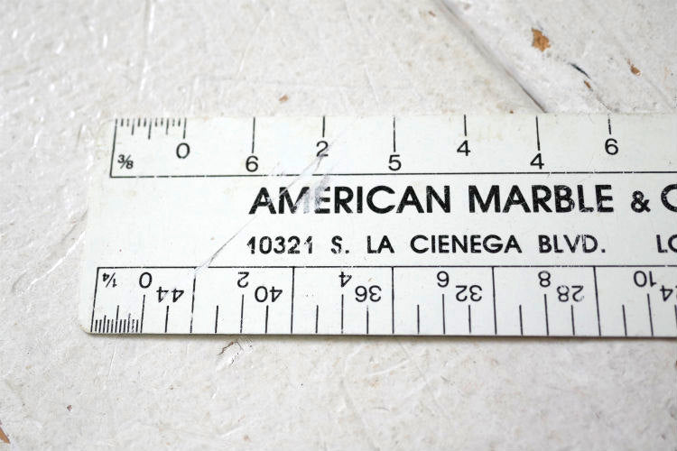 AMERICAN MARBLE&ONYX CO INC大理石 石材加工施工会社 アドバタイジング ヴィンテージ ルーラー　物さし USA