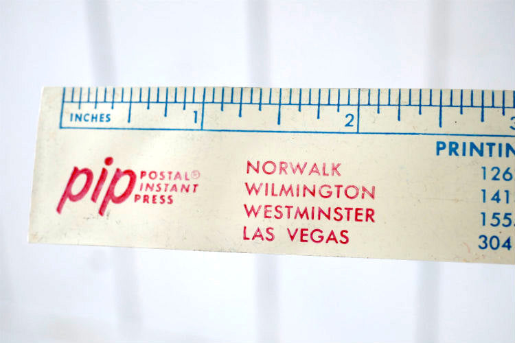 pip POSTAL INSTANT PRESS 印刷組織 アドバタイジング ヴィンテージ インチ ルーラー 定規 USA 文房具