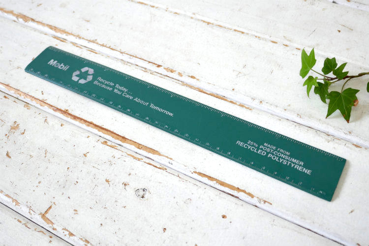 アメリカ 石油会社 Mobil モービル アドバタイジング ヴィンテージ 定規 ルーラー インチ＆センチ USA