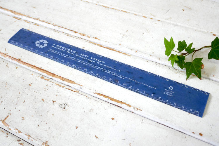 I RECYCLE DO YOU? ロサンゼルス メッセージ付き ルーラー 定規 アドバタイジング オフィス 文房具 ステーショナリー
