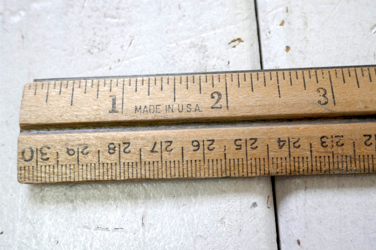 インチ&センチ標示 MADE IN USA 木製　ヴィンテージ　定規 ルーラー文房具 DIY オフィス ステーショナリー