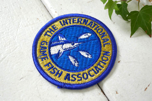 THE INTERNATIONAL GAME FISH ASSOCIATION カジキマグロ 魚 デザイン ヴィンテージ ワッペン 釣り フィッシング 刺繍