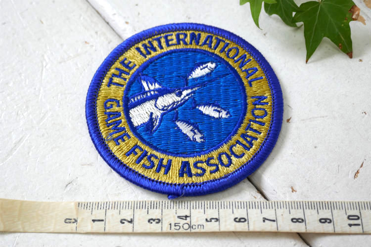 THE INTERNATIONAL GAME FISH ASSOCIATION カジキマグロ 魚 デザイン ヴィンテージ ワッペン 釣り フィッシング 刺繍