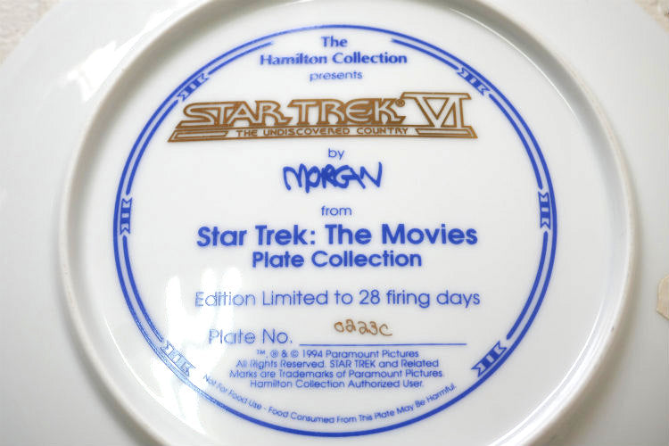 STAR TREK Ⅵ スタートレック 6 The Undiscovered Country セラミック製 ヴィンテージ 絵皿 プレート 皿 コレクションプレート USA