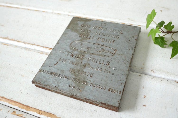 Dayton Electric ツイスト ドリルビット メタル製 ヴィンテージ ツールケース 工具箱 ドリルケース USA