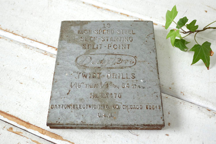 Dayton Electric ツイスト ドリルビット メタル製 ヴィンテージ ツールケース 工具箱 ドリルケース USA