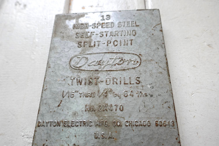 Dayton Electric ツイスト ドリルビット メタル製 ヴィンテージ ツールケース 工具箱 ドリルケース USA