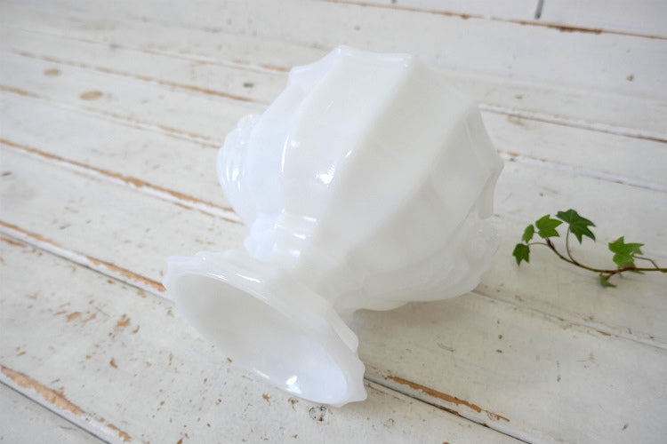 E.O. Brody Co ミルクガラス製 足付き 60's ヴィンテージ フルーツボウル キャンディボウル フラワーベース 花瓶 USA