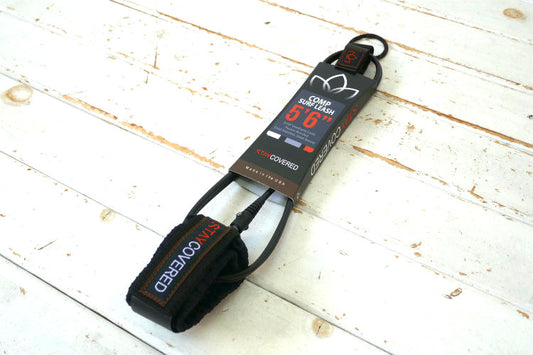 5'6'' COMP SURF LEASH ステイカバード STAYCOVERED マットブラック サーフィン コンプ リーシュコード USA