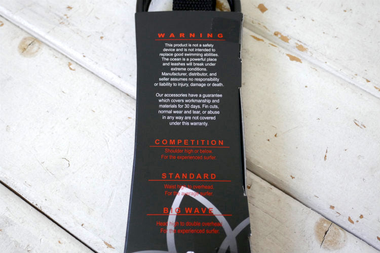 5'6'' COMP SURF LEASH ステイカバード STAYCOVERED マットブラック サーフィン コンプ リーシュコード USA