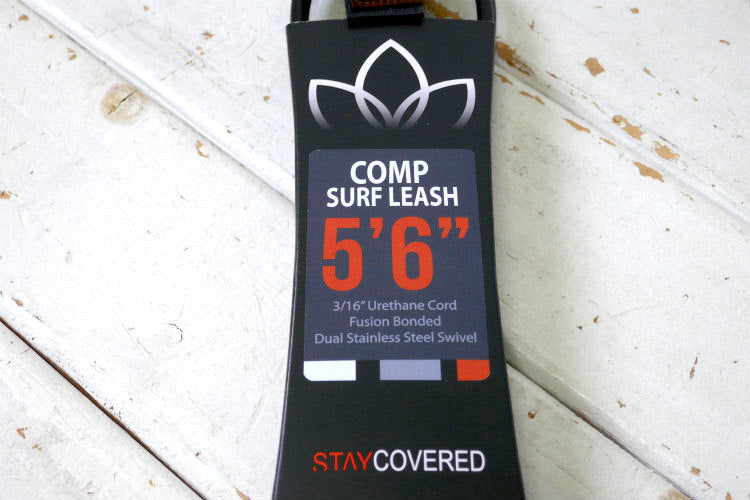 5'6'' COMP SURF LEASH ステイカバード STAYCOVERED マットブラック サーフィン コンプ リーシュコード USA