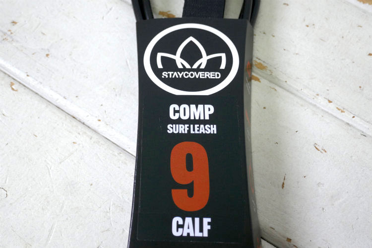 STAYCOVERED ステイカバード 9'0'' Comp SURF LEASH CALIF 膝 KNEEリーシュコード サーフィン マットブラックロングボード