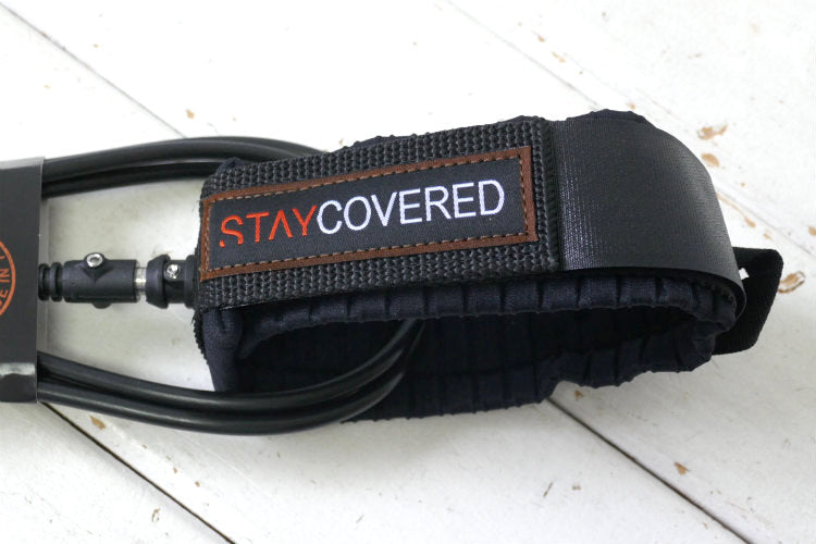 STAYCOVERED ステイカバード 9'0'' Comp SURF LEASH CALIF 膝 KNEEリーシュコード サーフィン マットブラックロングボード