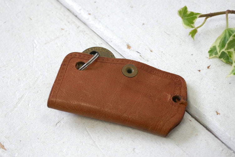 Ferguson Motors カリフォルニア 自動車販売店 革 レザー製 ヴィンテージ キーケース 鍵2本付き USA