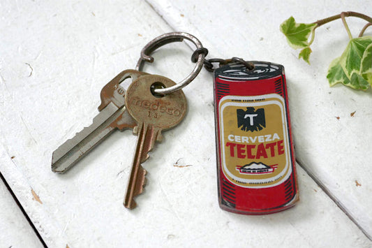 TECATE BEER テカテ ビール メキシコ アドバタイジング ヴィンテージ キーホルダー キーリング 鍵2本付き