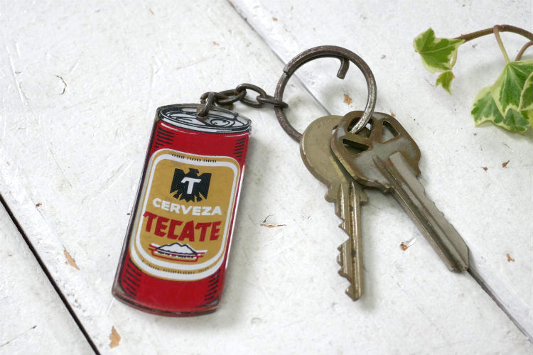 TECATE BEER テカテ ビール メキシコ アドバタイジング ヴィンテージ キーホルダー キーリング 鍵2本付き